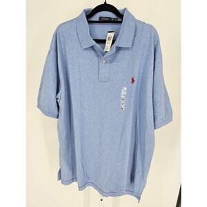 Polo Ralph Lauren Mens Sz 1XB Short Sleeve Polo Shirt Light Blue NEW